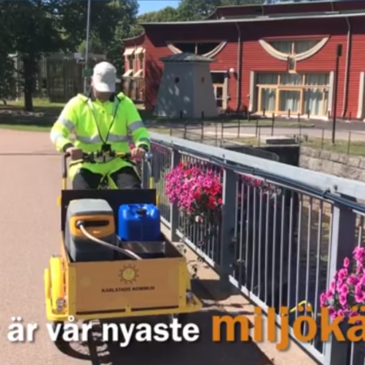 I Karlstad vattnas blommorna med hjälp av lastcykel